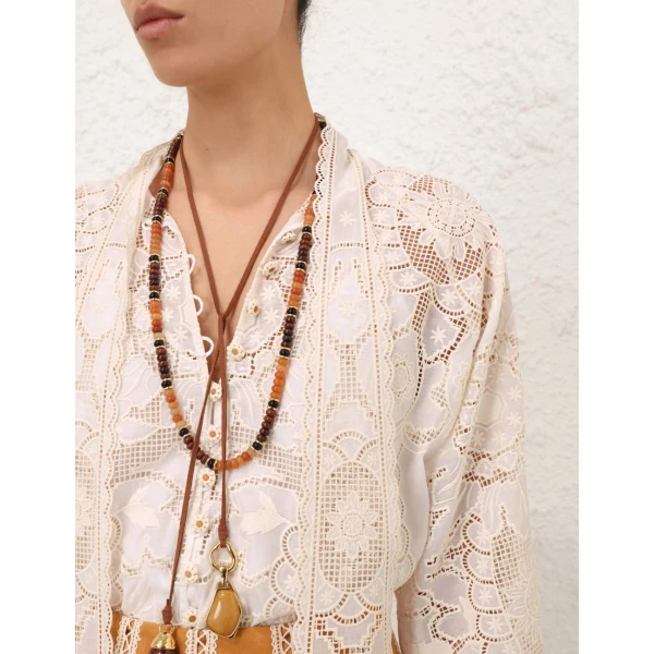 Zimmermann Sundance Embroidered Blouse, view 5