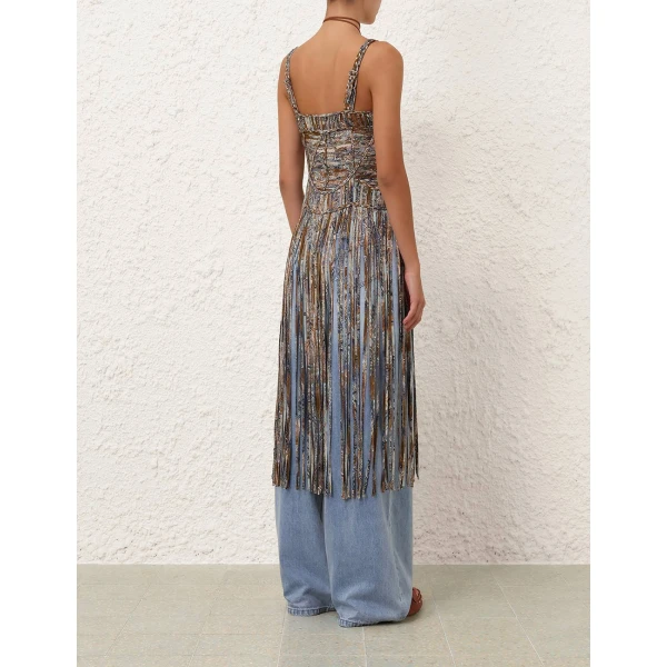 Zimmermann Sundance Macrame Fringe Tank Top, view 4