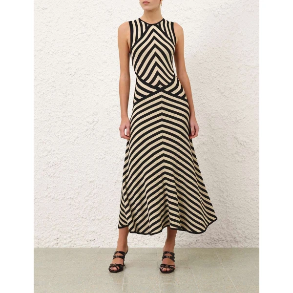 Zimmermann Valiant Deco Stripe Midi Dress, view 2