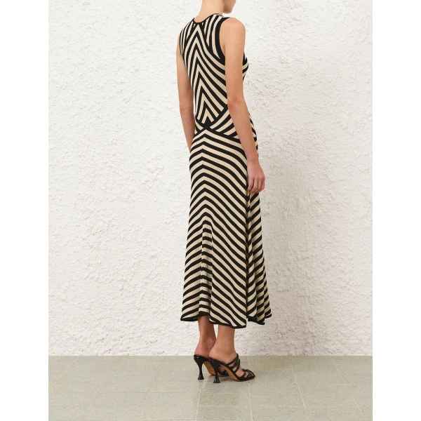 Zimmermann Valiant Deco Stripe Midi Dress, view 4