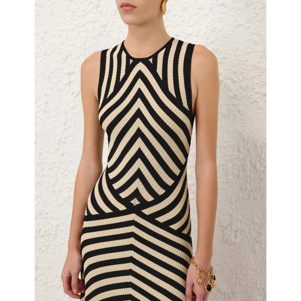 Zimmermann Valiant Deco Stripe Midi Dress, view 5
