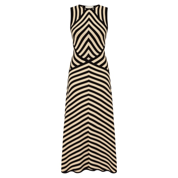 Zimmermann Valiant Deco Stripe Midi Dress