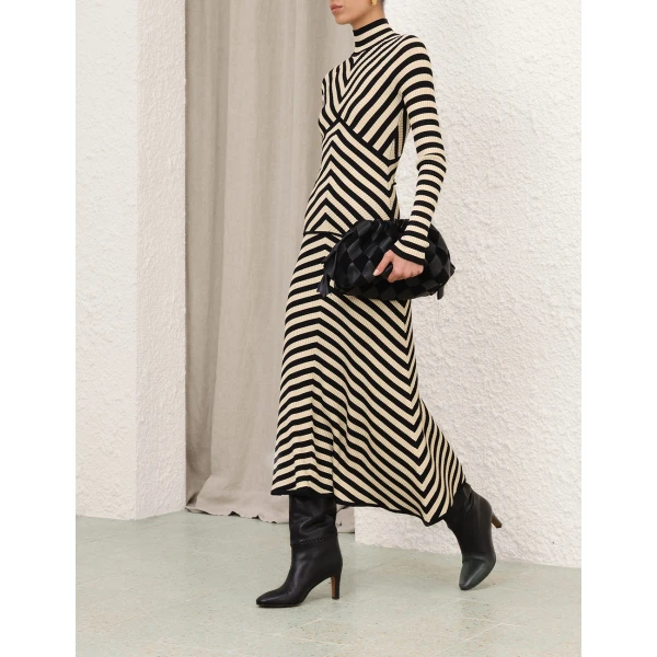 Zimmermann Valiant Deco Stripe Midi Skirt, view 3