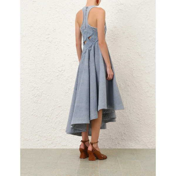 Zimmermann Valiant Denim Applique Dress, view 4