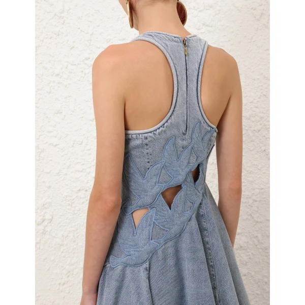 Zimmermann Valiant Denim Applique Dress, view 5