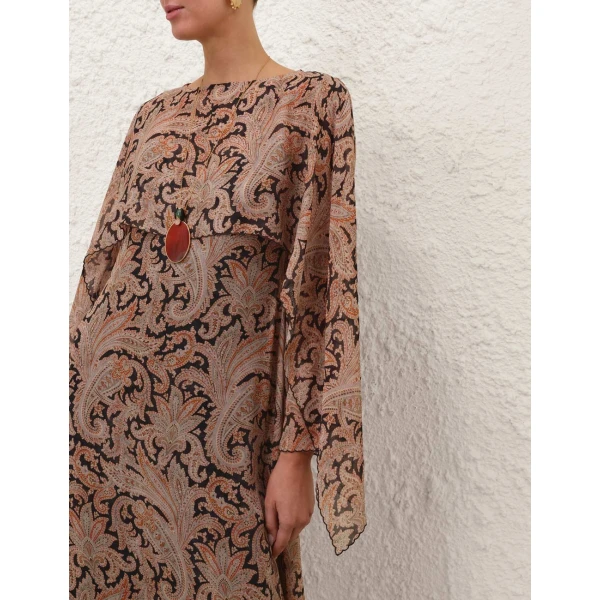 Zimmermann Valiant Draped Midi Dress, view 5