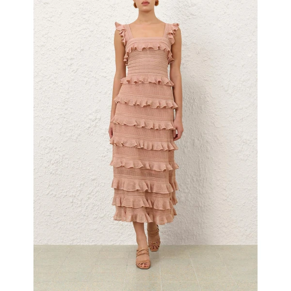 Zimmermann Valiant Frill Midi Skirt, view 2