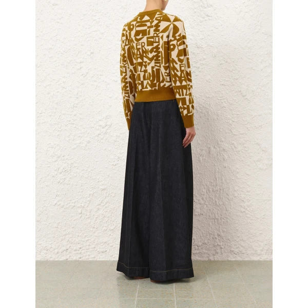 Zimmermann Valiant Jacquard Crop Sweater, view 4
