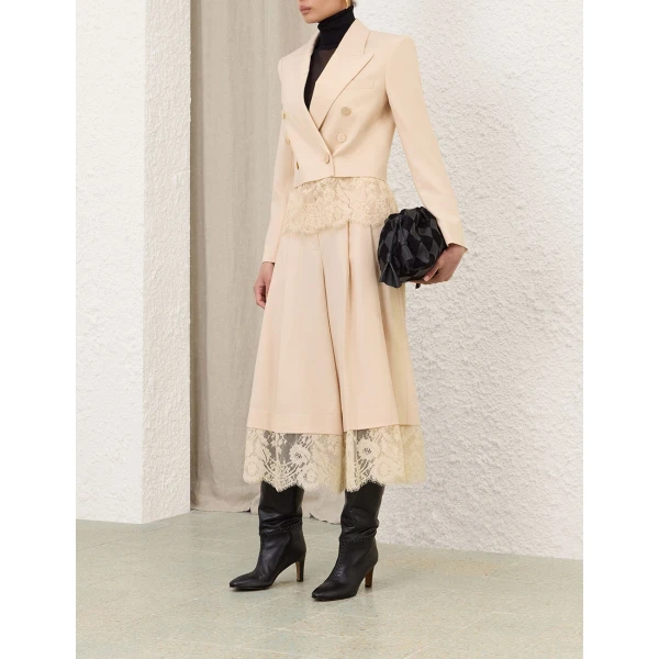 Zimmermann Valiant Lace Cropped Blazer, view 3