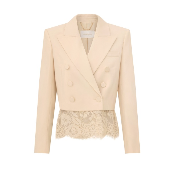 Zimmermann Valiant Lace Cropped Blazer