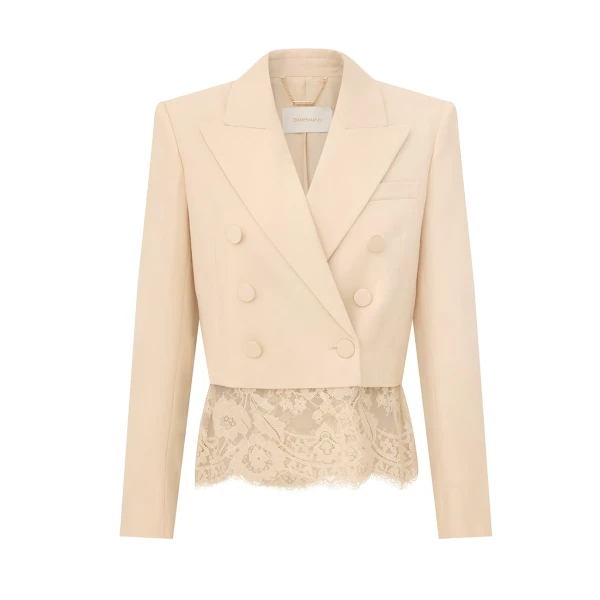 Zimmermann Valiant Lace Cropped Blazer