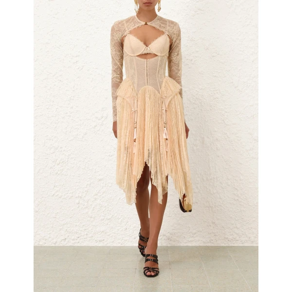 Zimmermann Valiant Lingerie Mini Dress, view 2