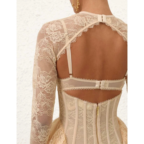 Zimmermann Valiant Lingerie Mini Dress, view 5