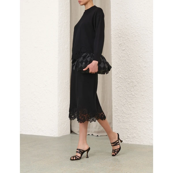 Zimmermann Valiant Merino Lace Midi Skirt, view 3