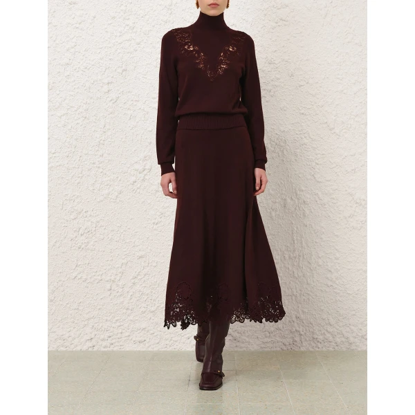 Zimmermann Valiant Merino Lace Skirt, view 2