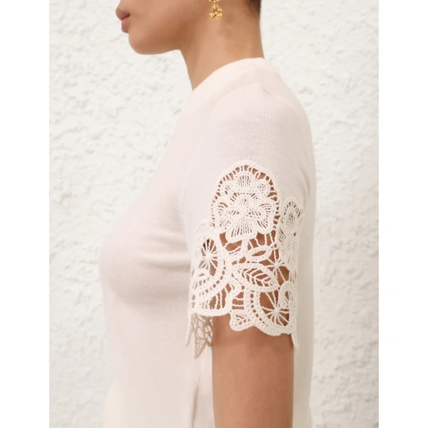 Zimmermann Valiant Merino Lace Tee Top, view 5