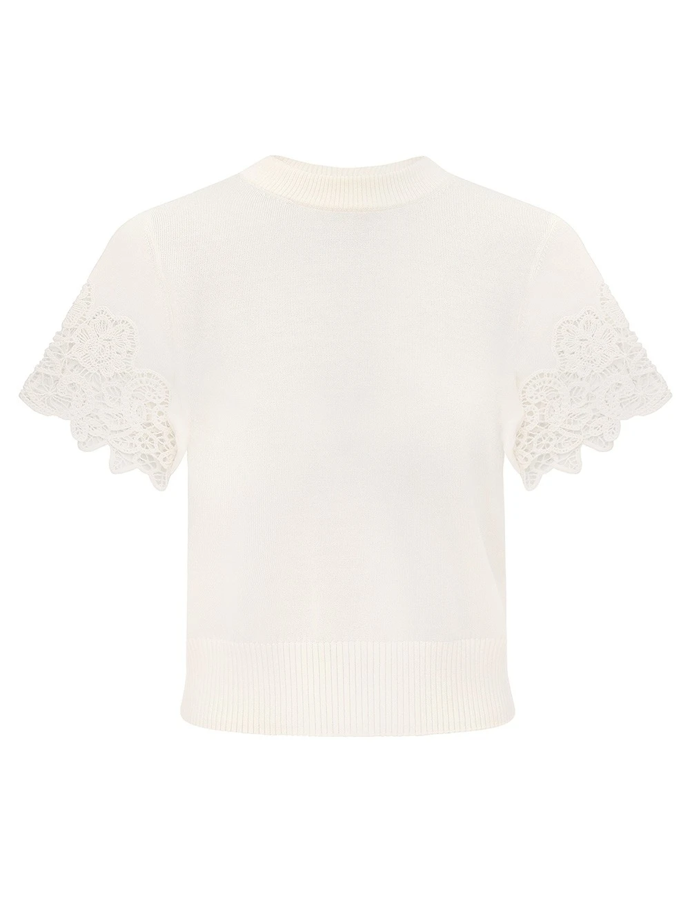 Zimmermann Valiant Merino Lace Tee | Ready to Wear Collection Luxury Shoes Zimmermann Valiant Merino Lace Tee Top