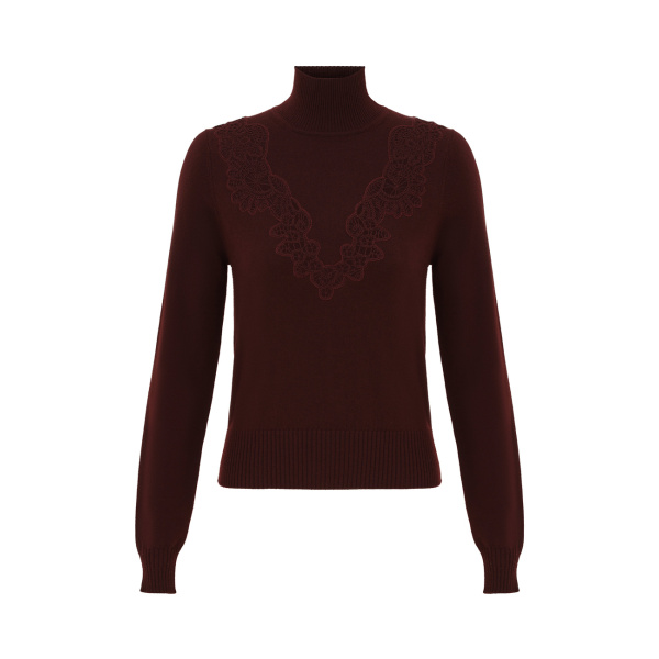 Zimmermann Valiant Merino Lace Turtleneck Top