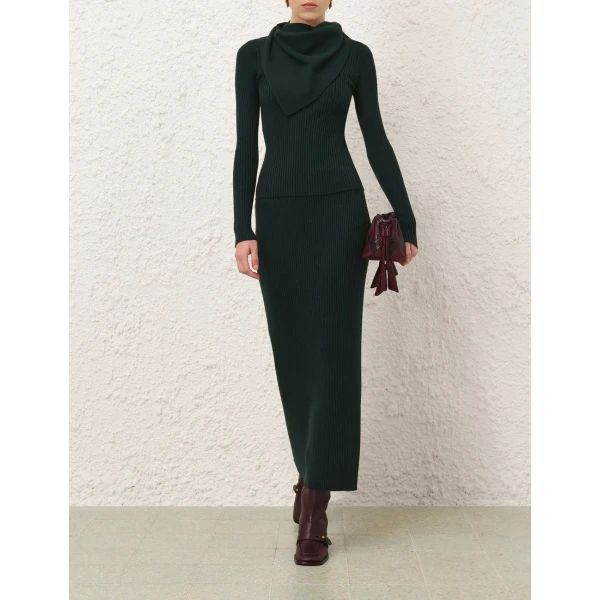 Zimmermann Valiant Merino Straight Skirt, view 2