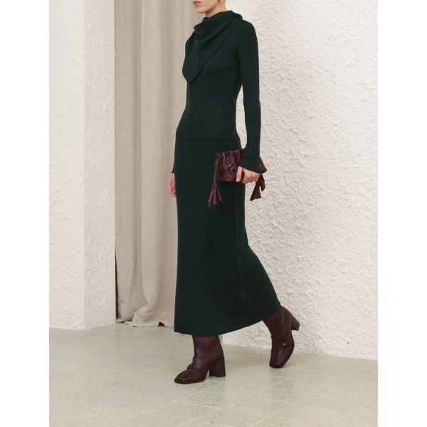 Zimmermann Valiant Merino Straight Skirt, view 3