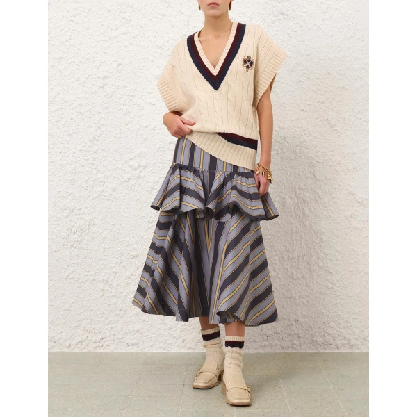 Zimmermann Valiant Peplum Midi Skirt, view 2