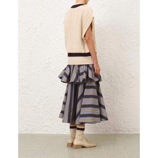Zimmermann Valiant Peplum Midi Skirt, view 4