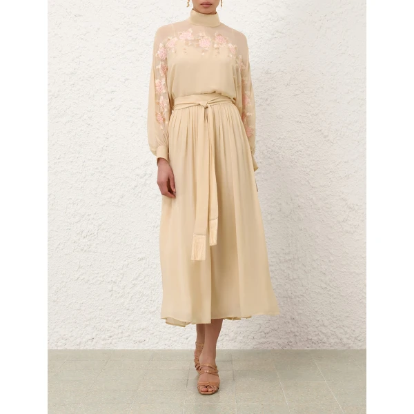 Zimmermann Valiant Sash Midi Skirt, view 2