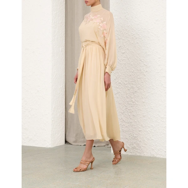 Zimmermann Valiant Sash Midi Skirt, view 3