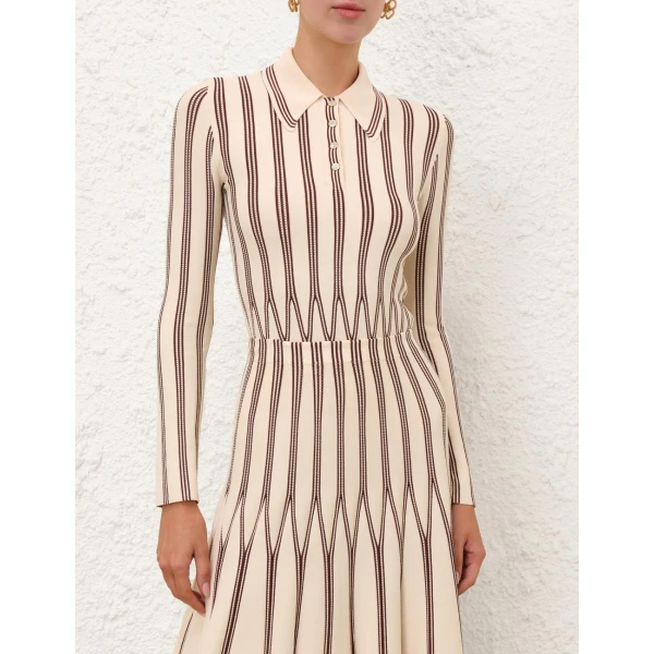Zimmermann Valiant Striped Polo Top, view 2