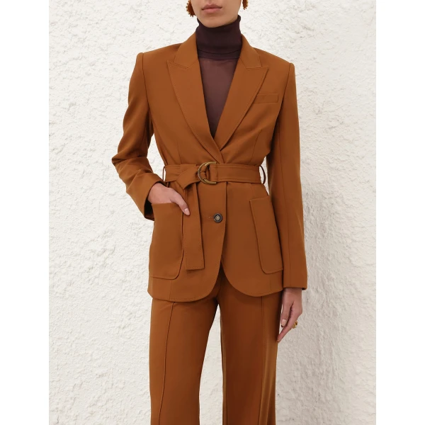 Zimmermann Valiant Wool Belted Blazer, view 2