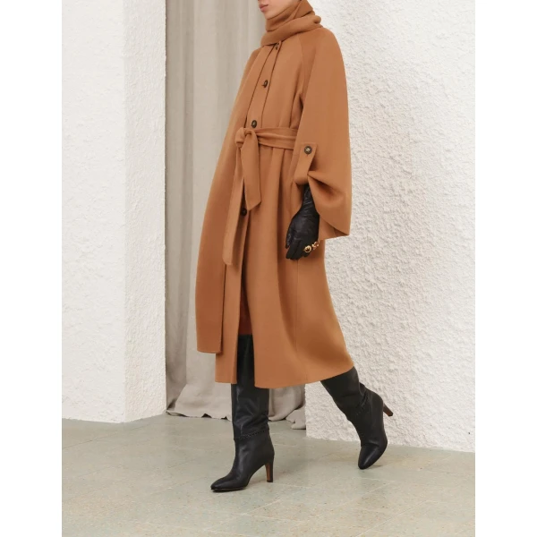 Zimmermann Valiant Wool Scarf Coat, view 3