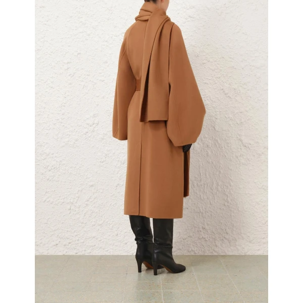 Zimmermann Valiant Wool Scarf Coat, view 4