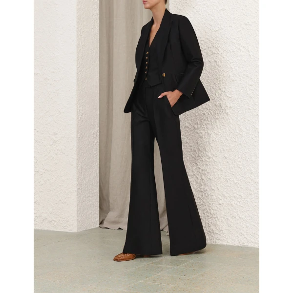 Zimmermann Valiant Wool Silk Flare Pant, view 3