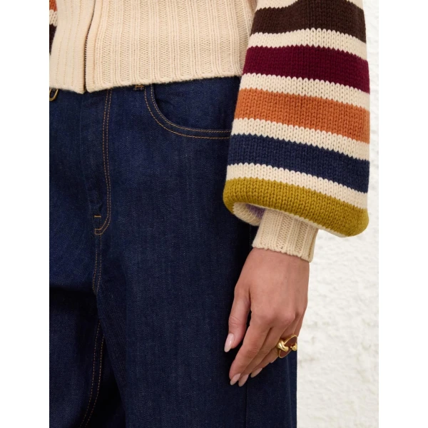 Zimmermann Valiant Wool Striped Bomber Jacket, view 5