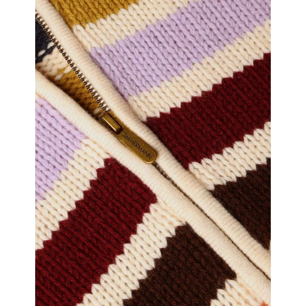 Zimmermann Valiant Wool Striped Bomber Jacket, view 6