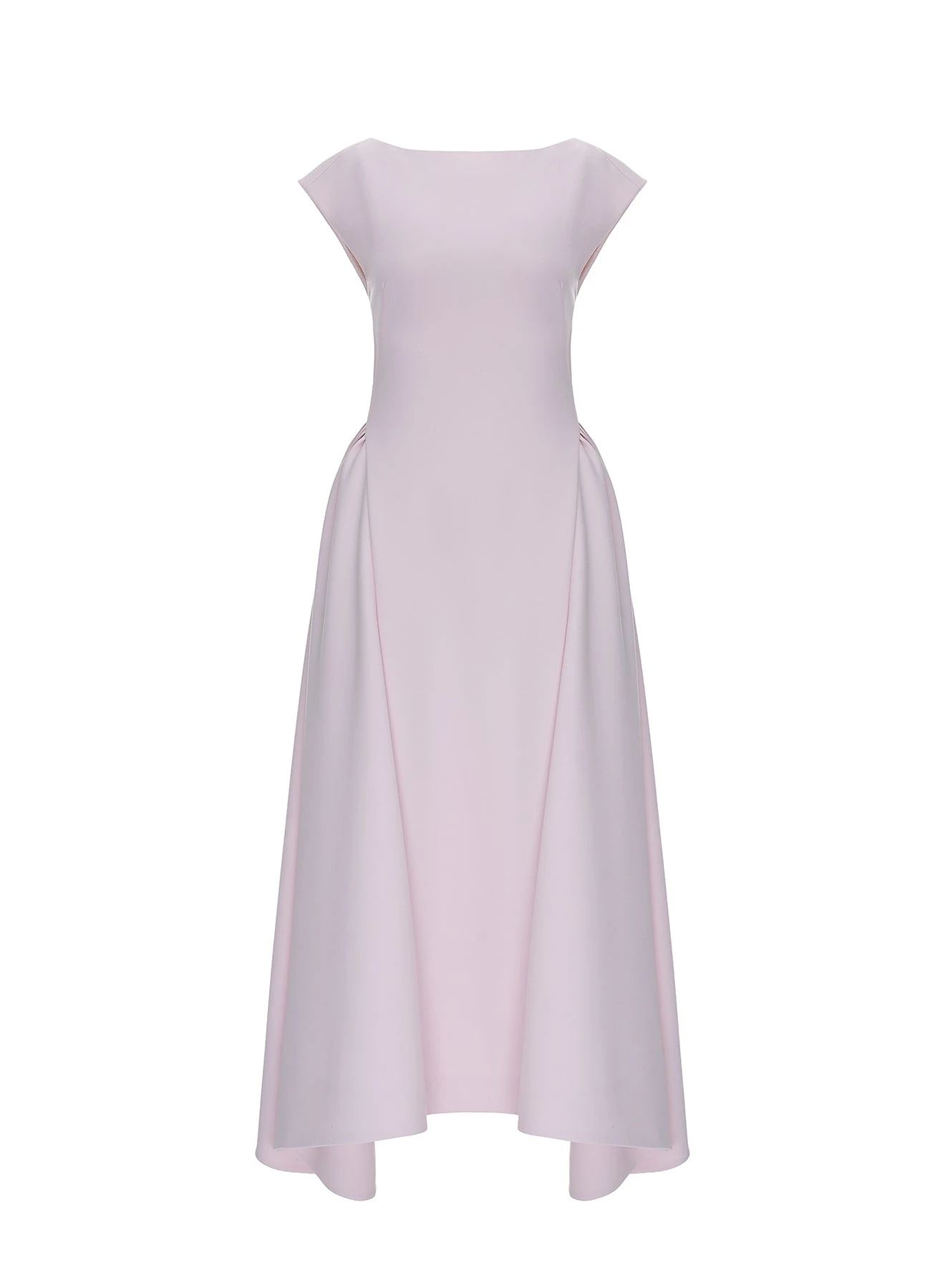 Aimee Midi Dress in Pale Pink Crepe