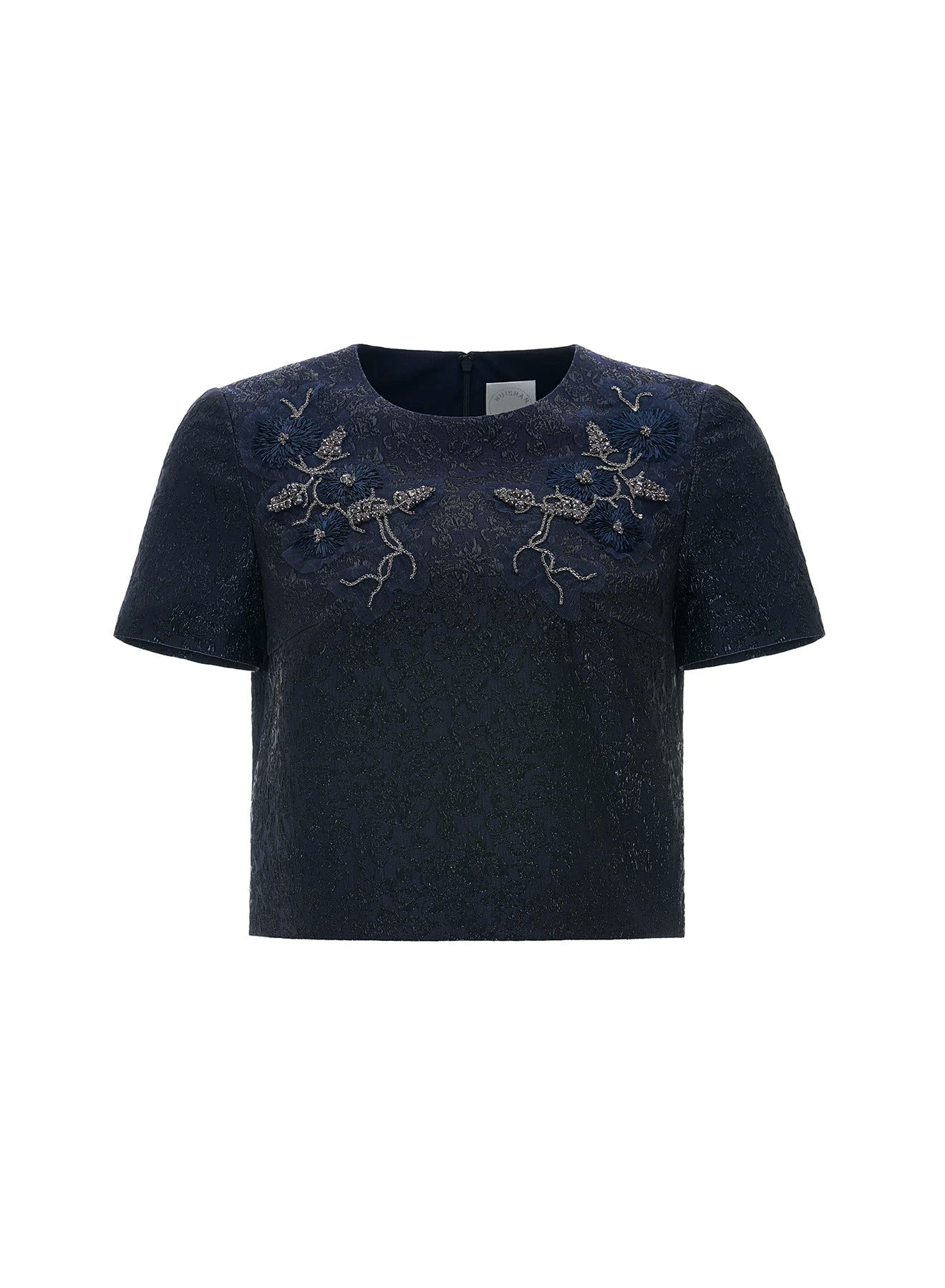 Julie Top in Navy Cloque