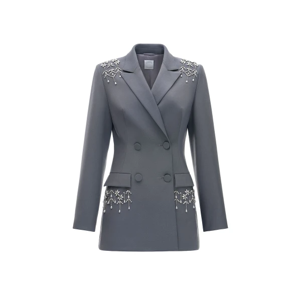Joanne Blazer in Grey Tailoring