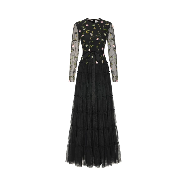 Augusta Gown in Black Tulle