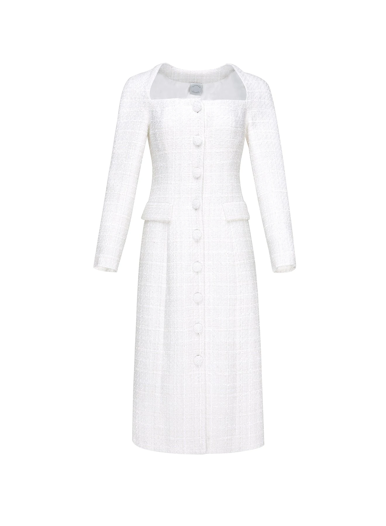 Celena Dress in White Tweed