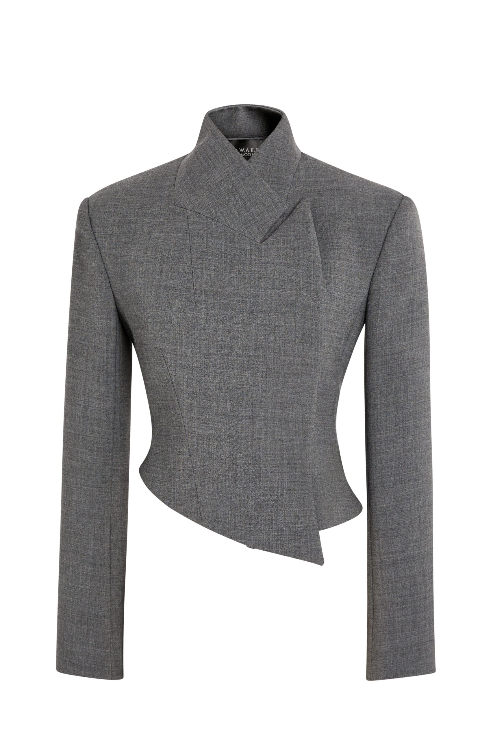 A.W.A.K.E. MODE jacket The Cropped Double Breasted Jacket Grey A.W.A.K.E. MODE jacket