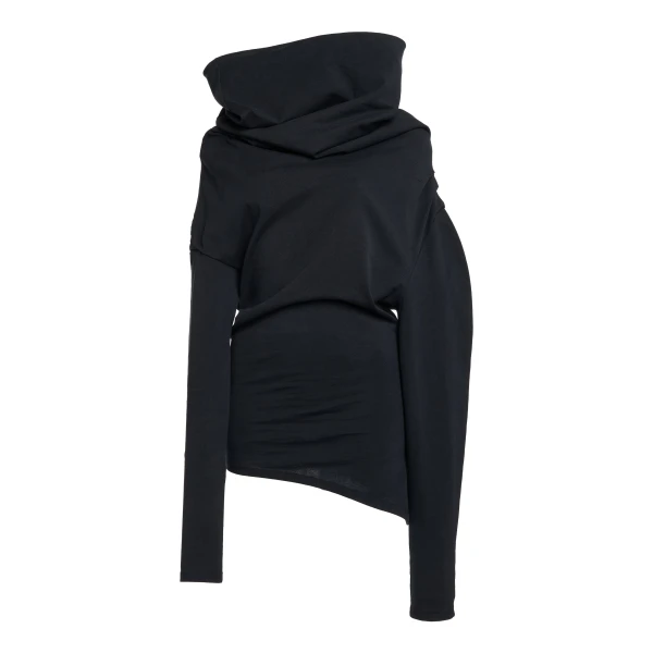 Jersey High Neck Top Black