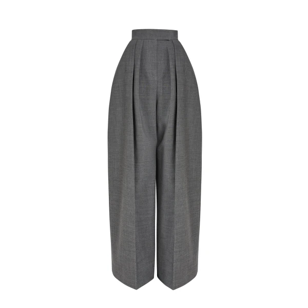 Rounded Tailored Trousers Grey
