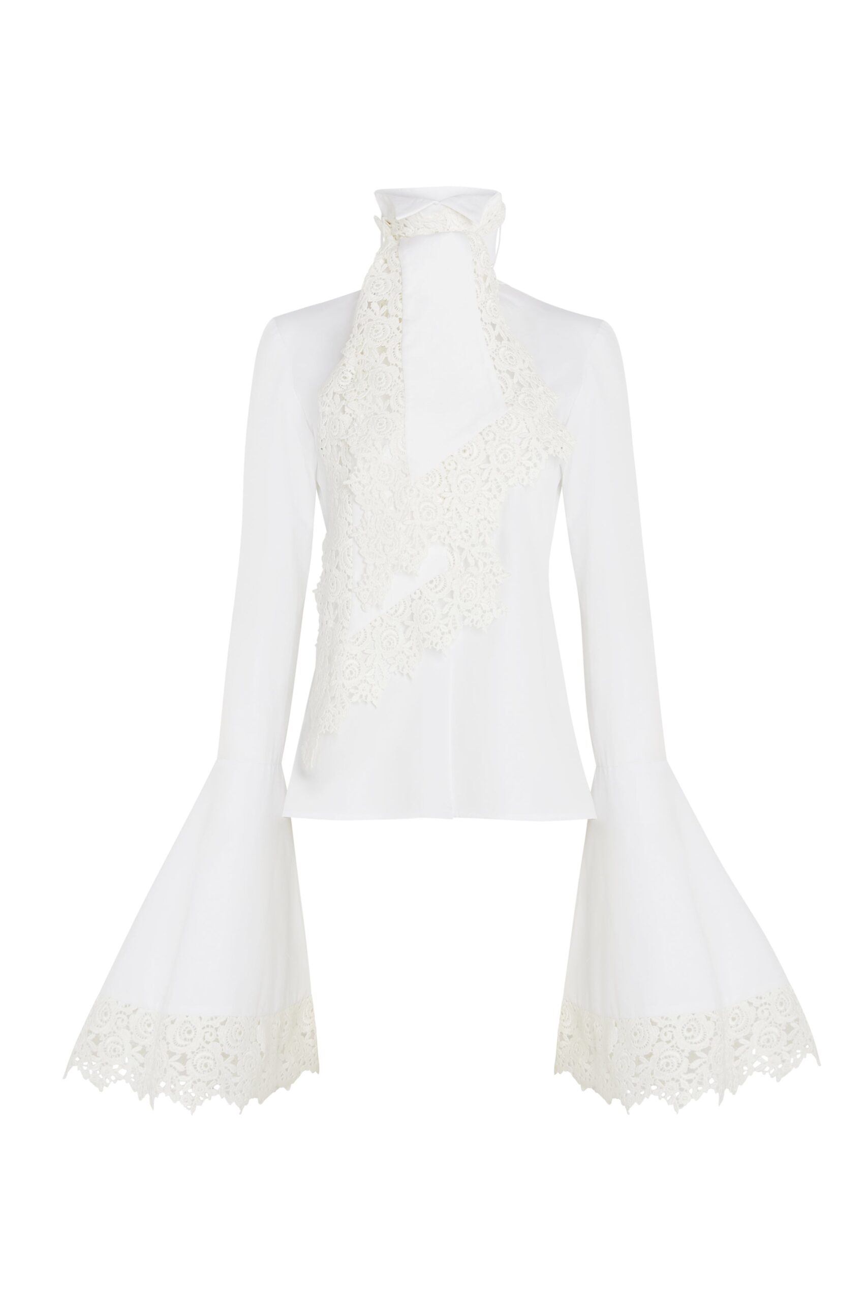 A.W.A.K.E. MODE top The Victorian Style High Collar Top With Jabot White A.W.A.K.E. MODE top