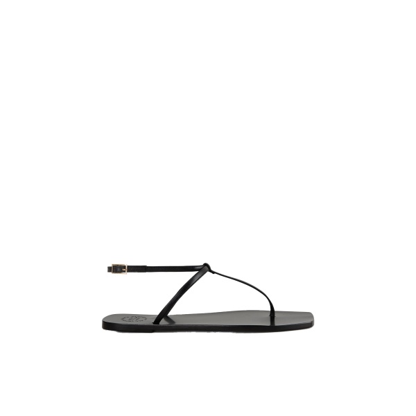 ATP Atelier Alassio in Black Flat Sandals