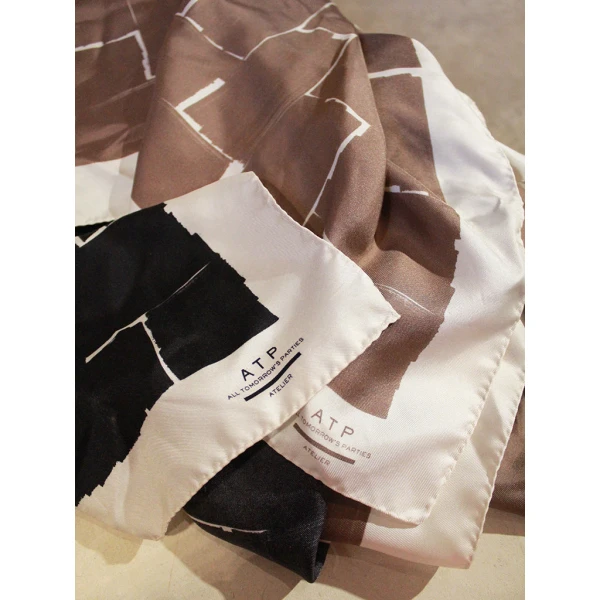 Bellagio in Black White Silk Scarf - Image 4