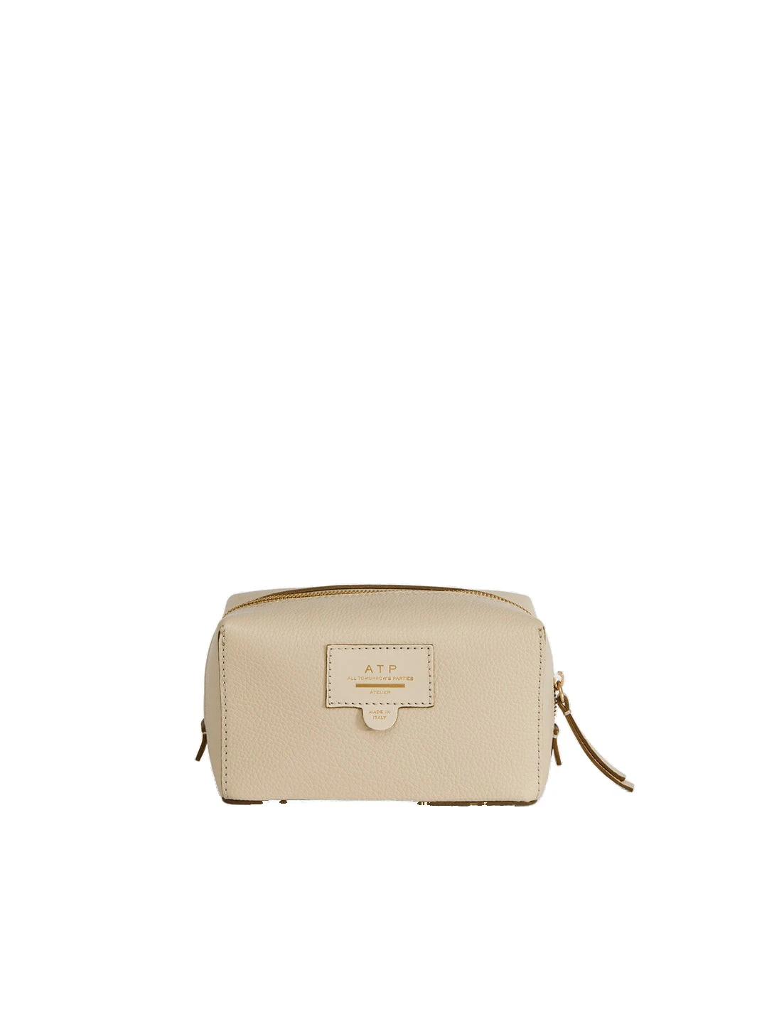 ATP Atelier Capanne in Mandorla Grained Leather Beauty Bag ATP Atelier Capanne in Mandorla Grained Leather Beauty Bag