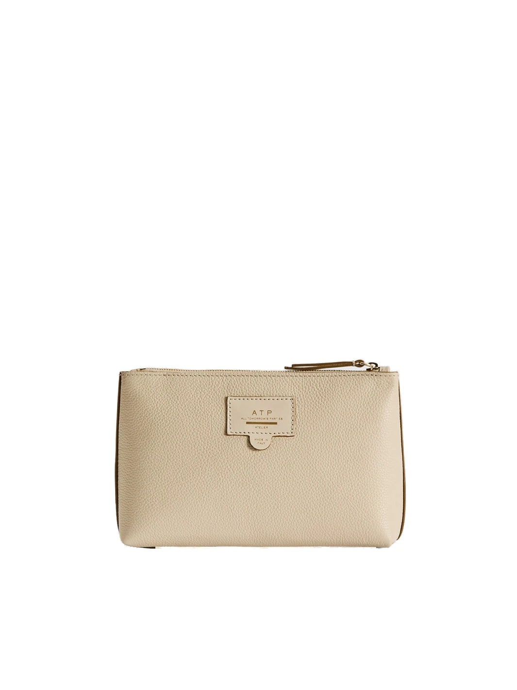 ATP Atelier Solaio in Mandorla Grained Leather Beauty Bag ATP Atelier Solaio in Mandorla Grained Leather Beauty Bag