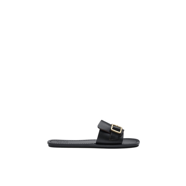 ATP Atelier Velturno in Black Flat Sandals