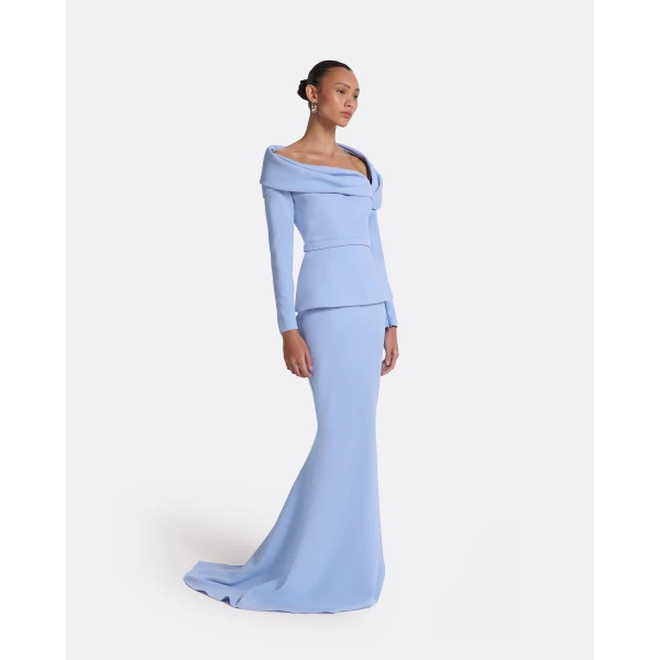 Safiyaa Andra Carolina Blue Long Dress